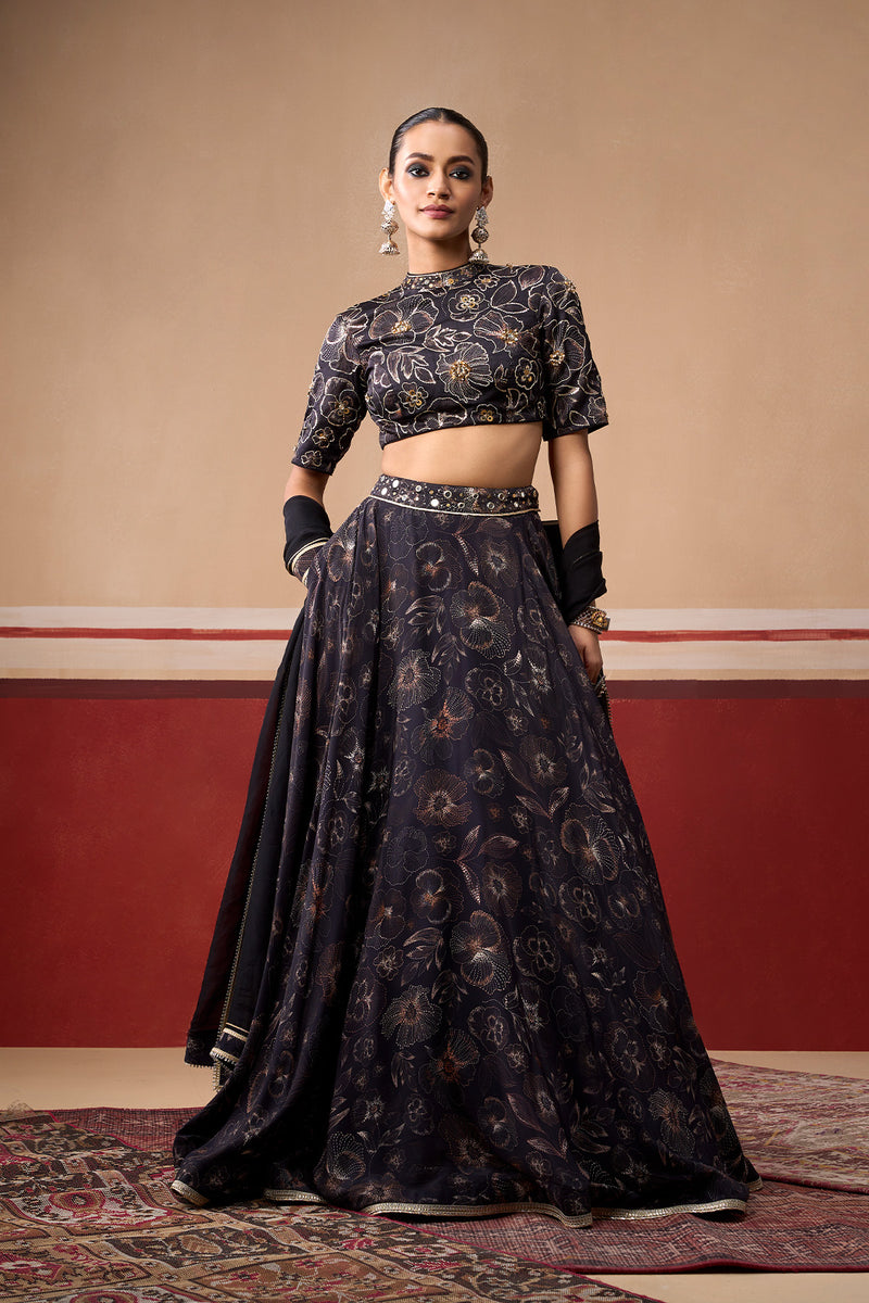Phool Onyx Lehenga Set