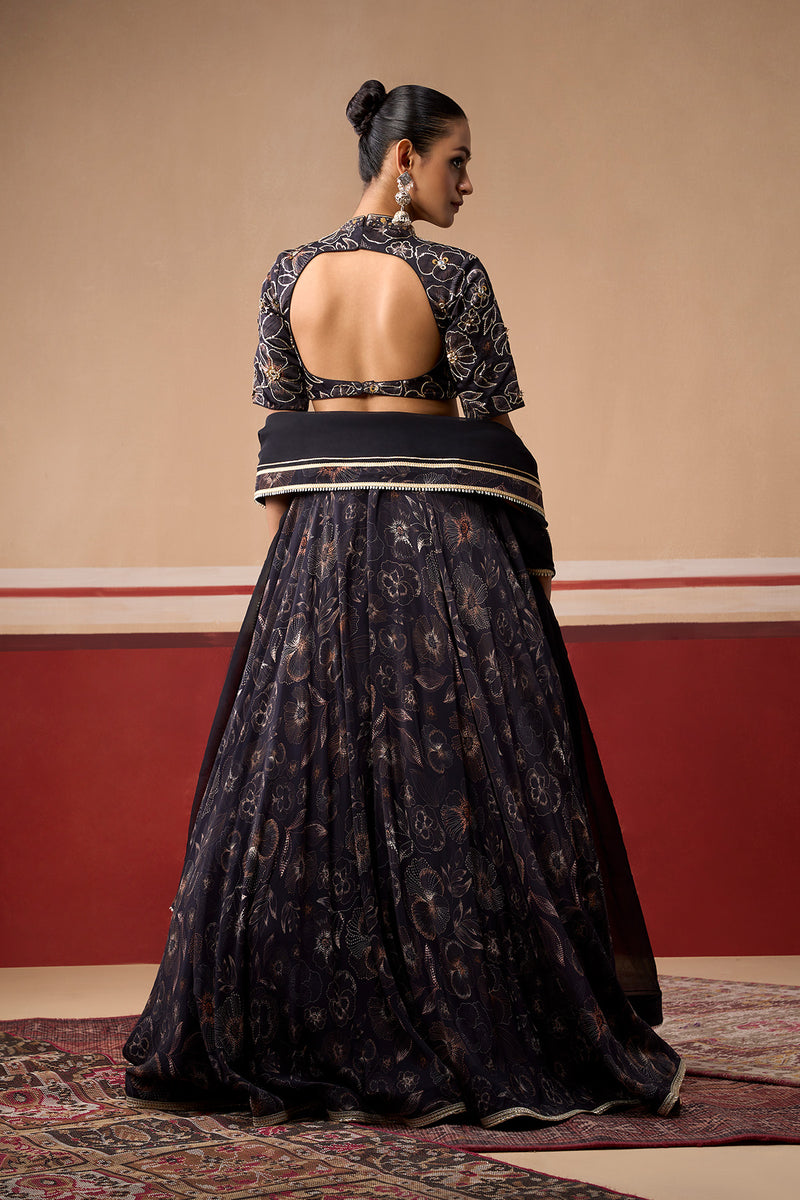 Phool Onyx Lehenga Set