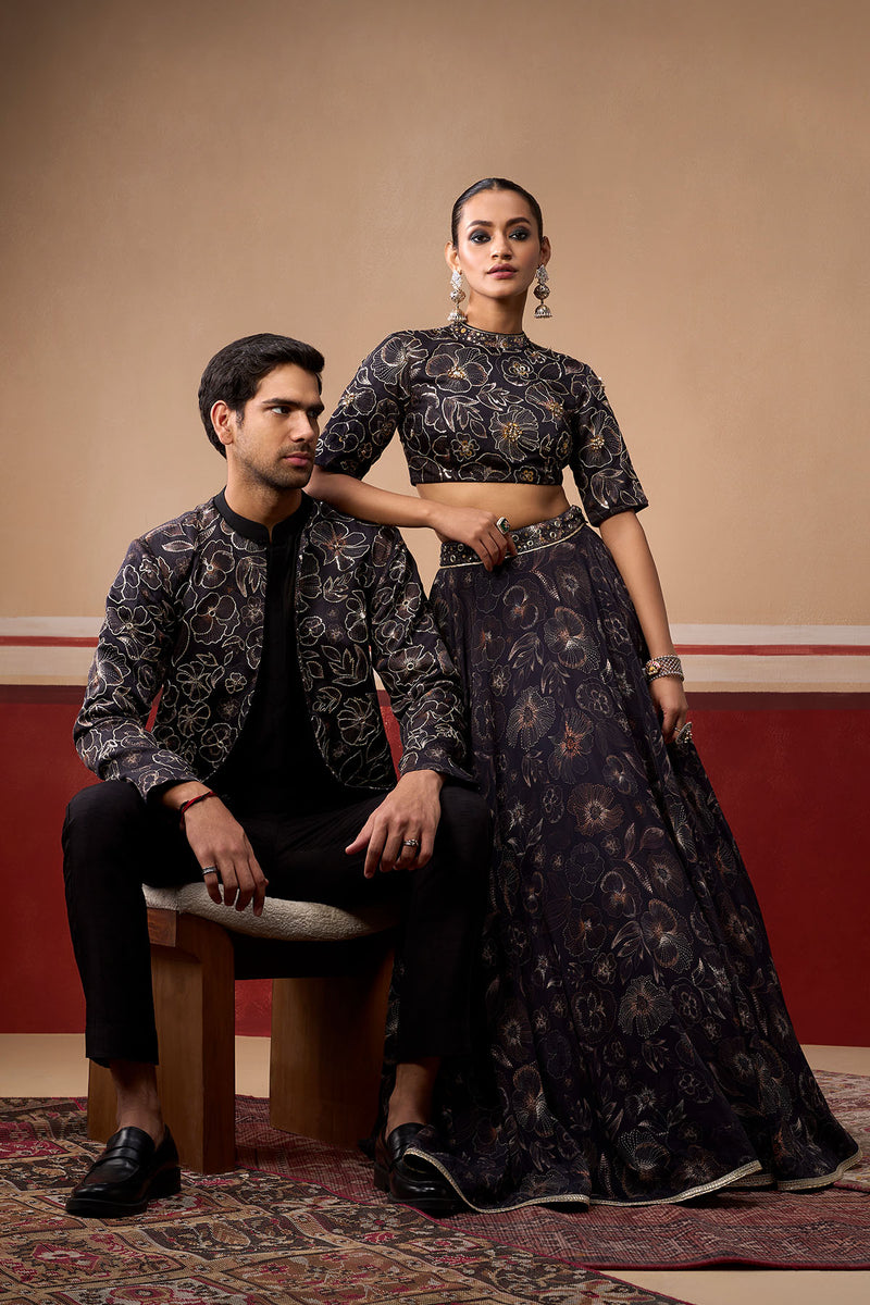 Phool Onyx Lehenga Set