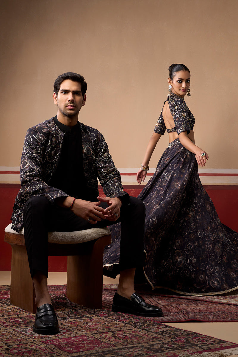 Phool Onyx Lehenga Set