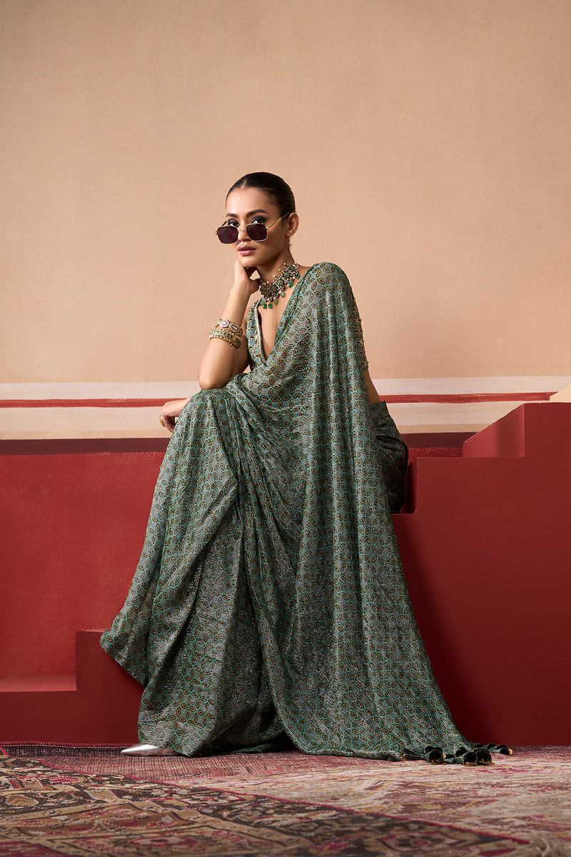 Sindh Emerald Saree Set