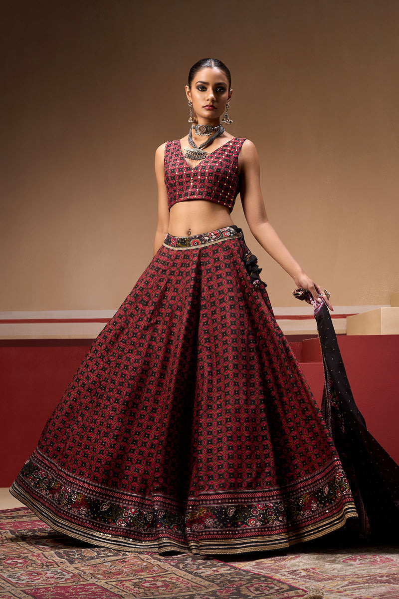 Sindh Plum Lehenga Set