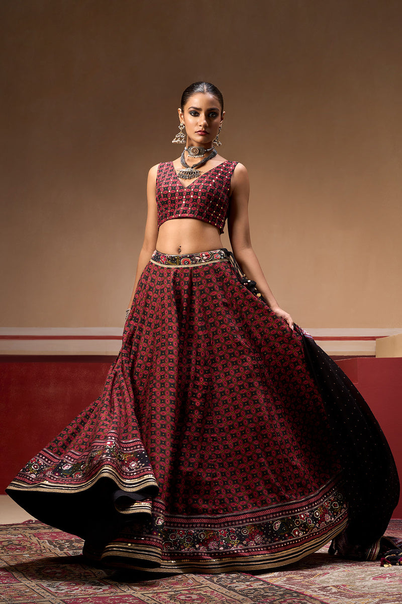 Sindh Plum Lehenga Set