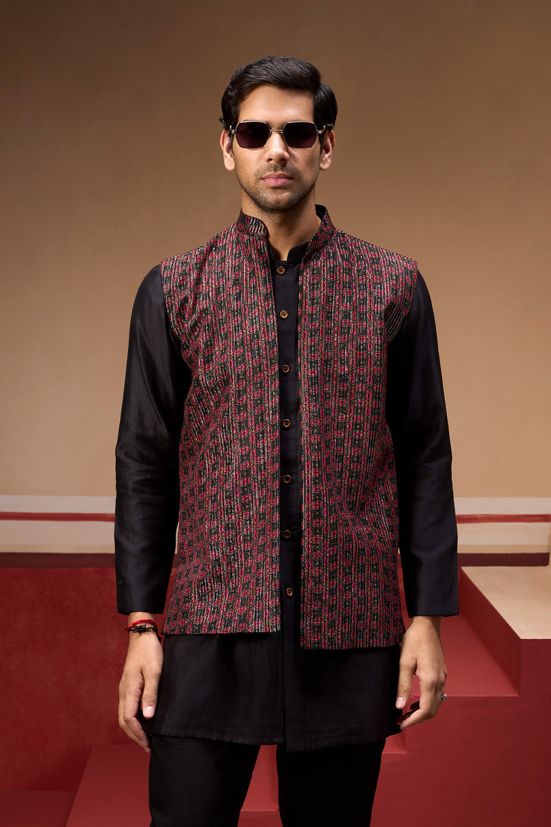 Sindh Onyx and Plum Bundi Set