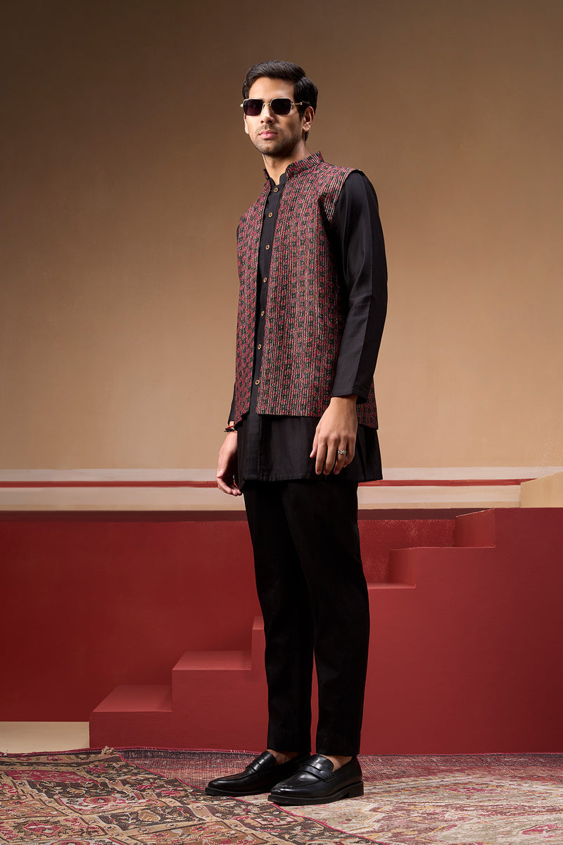 Sindh Onyx and Plum Bundi Set