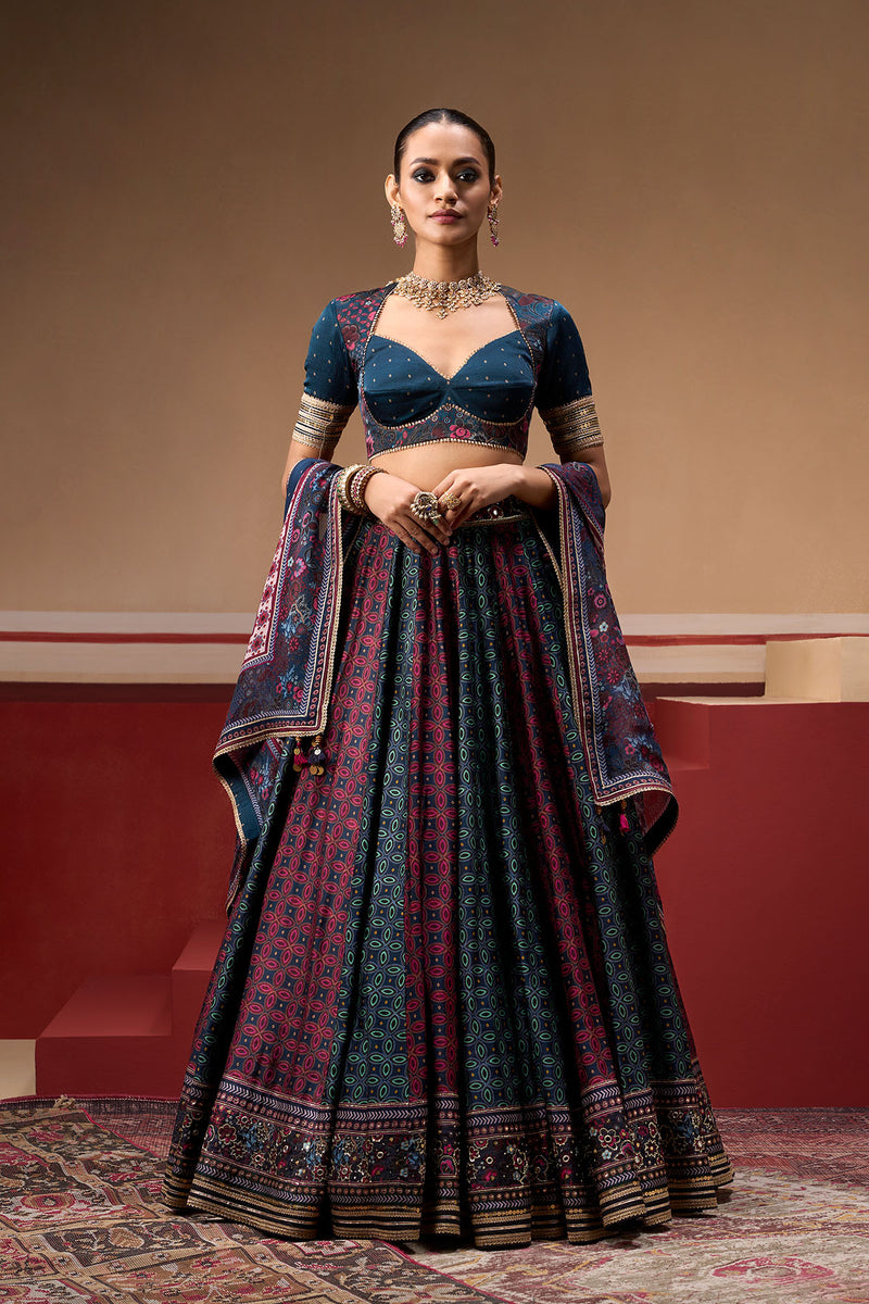Sindh Twilight and Plum Lehenga Set