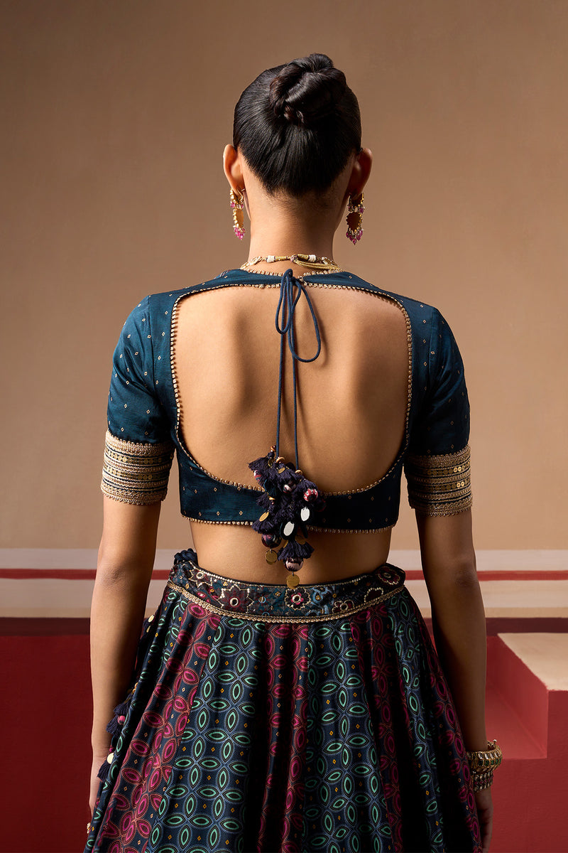 Sindh Twilight and Plum Lehenga Set