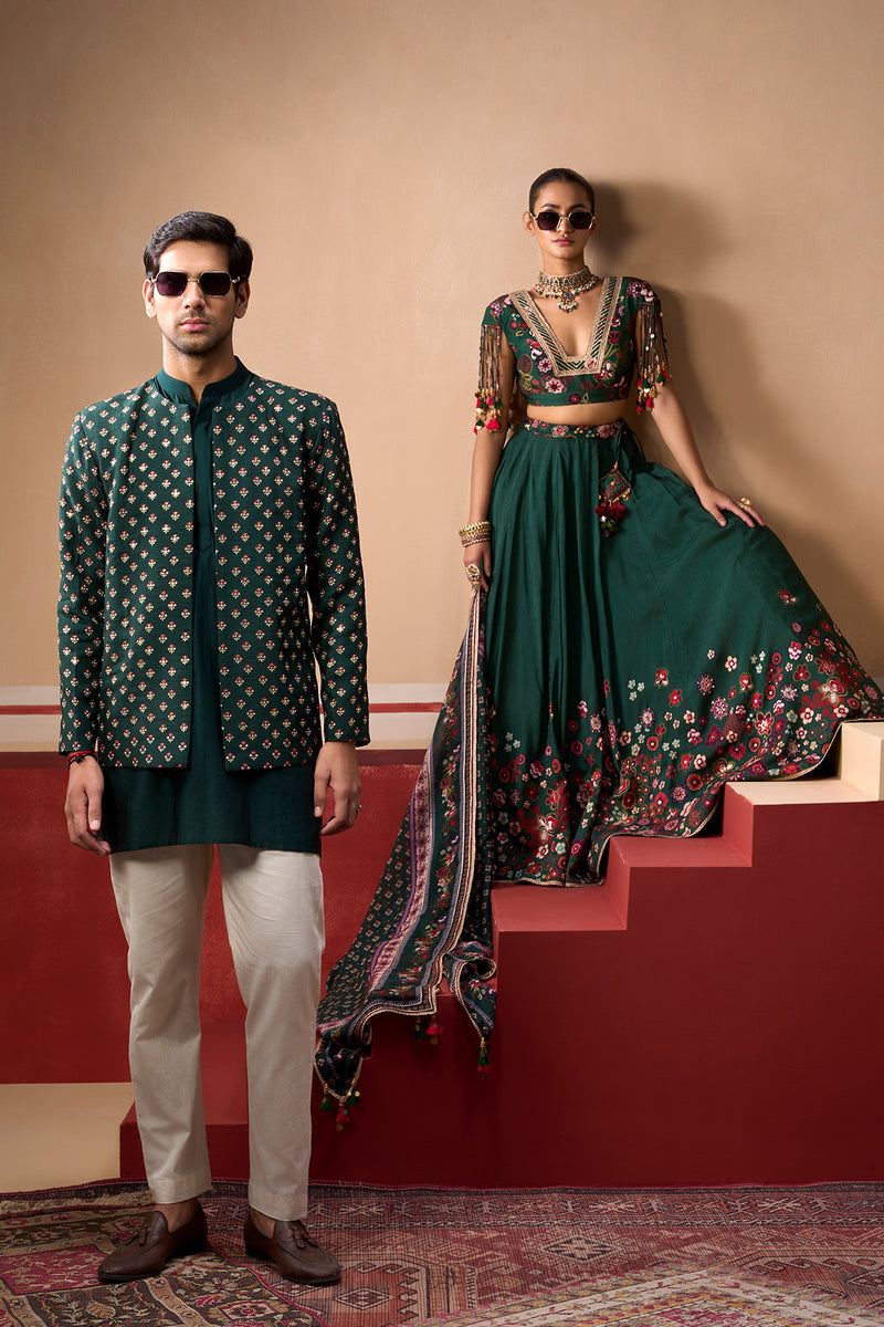 Guldasta Emerald Lehenga Set