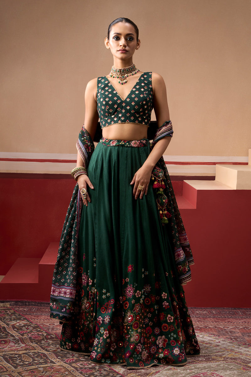 Ira Emerald Lehenga Set