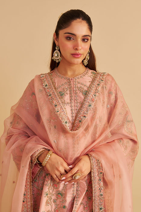 Alira - Dabka Zardozi Embroidered Blush Pink Kurta & Salwar with Dupatta