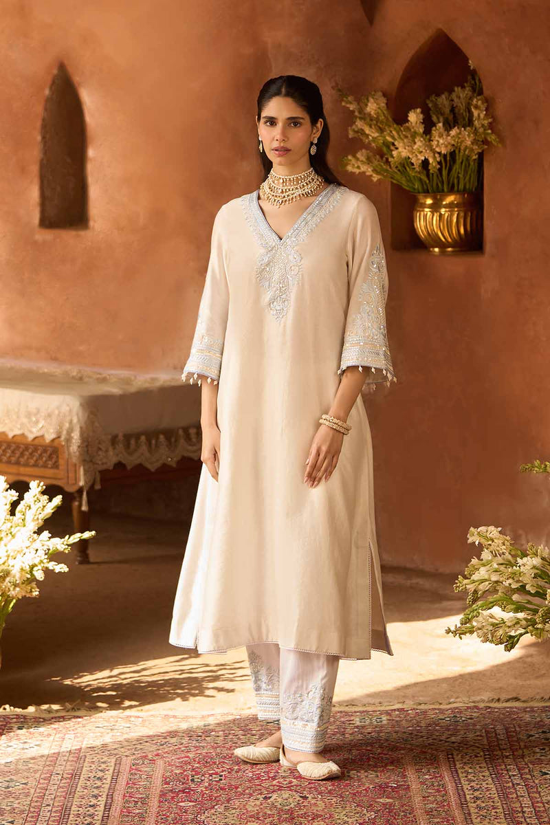 SAHABAT - DAISY IVORY WITH BLUE KAAFTAN WITH SALWAR