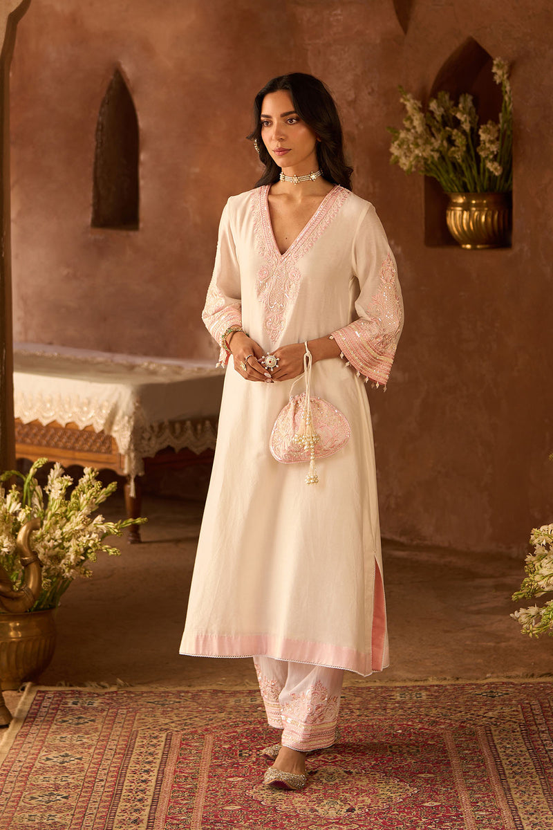 SAHABAT - DAISY IVORY WITH PINK KAAFTAN WITH SALWAR