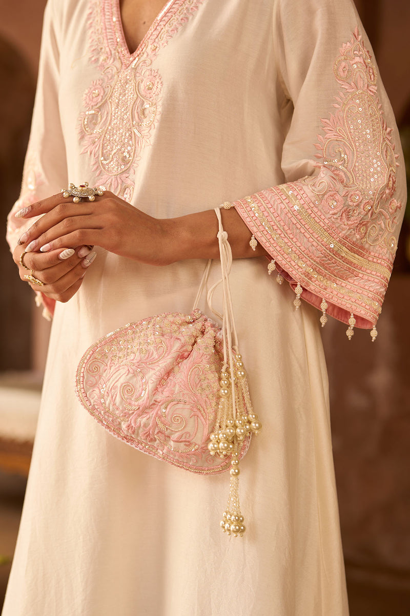 SAHABAT - DAISY IVORY WITH PINK KAAFTAN WITH SALWAR