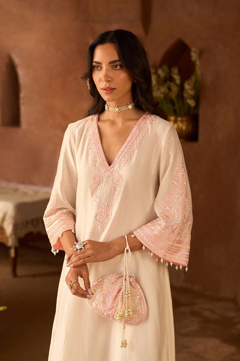 SAHABAT - DAISY IVORY WITH PINK KAAFTAN WITH SALWAR