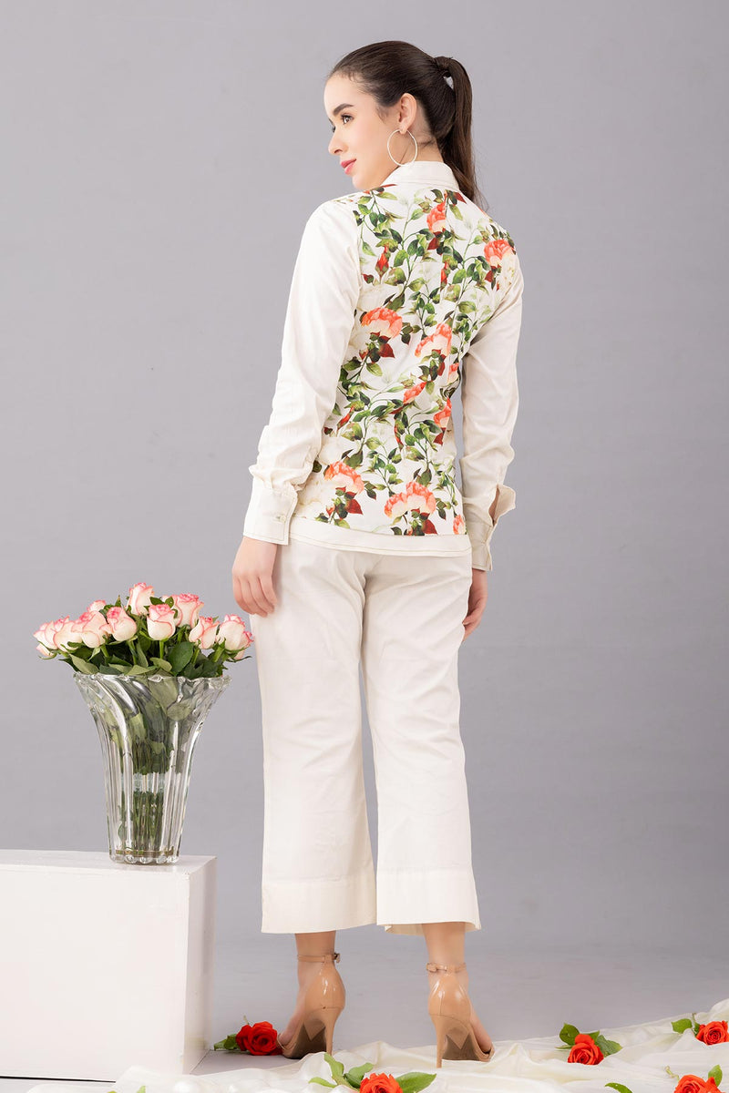 COOTON PRINTED WAIST COAT SET