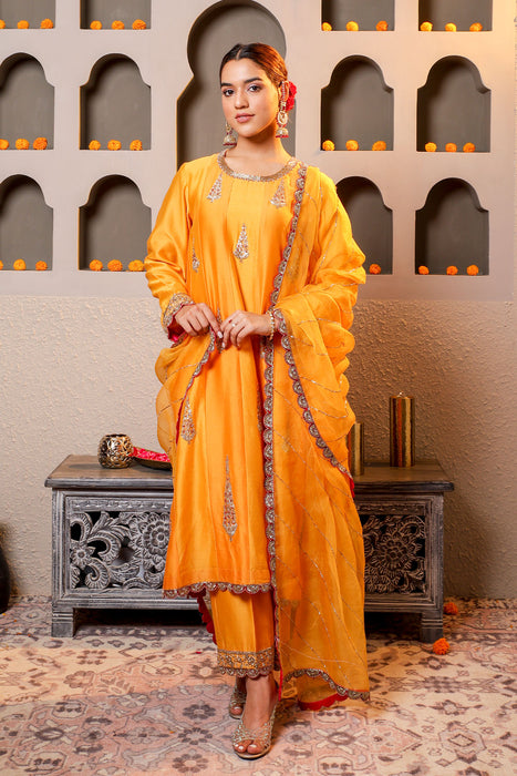 Radiant Yellow Embroidered suit with dupatta