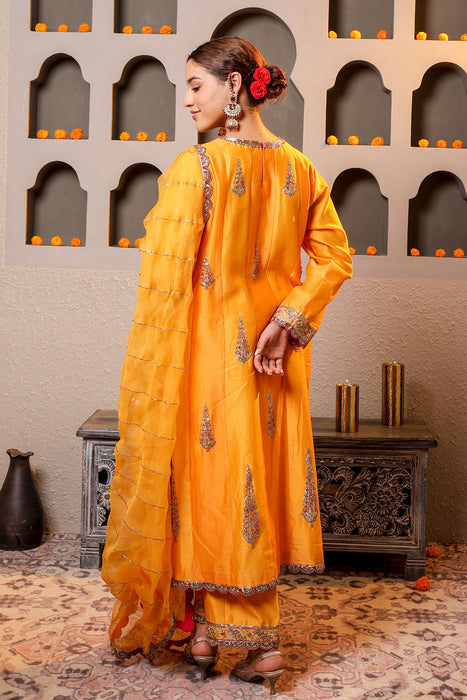 Radiant Yellow Embroidered suit with dupatta