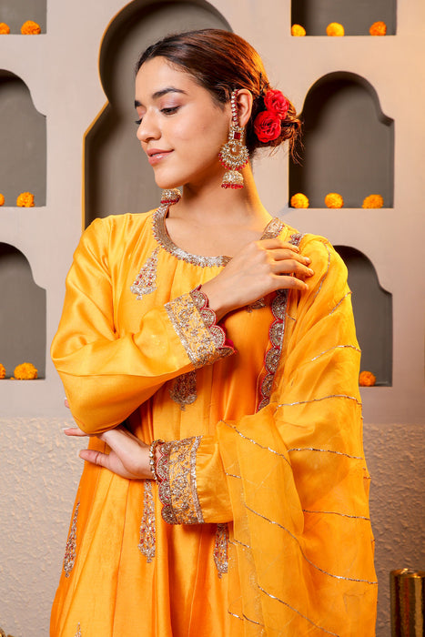 Radiant Yellow Embroidered suit with dupatta