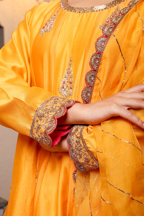 Radiant Yellow Embroidered suit with dupatta