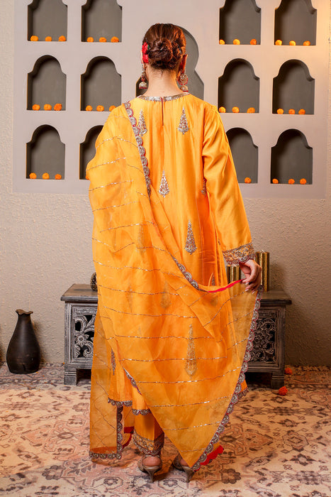 Radiant Yellow Embroidered suit with dupatta