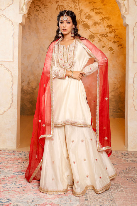 Ivory Radiance Embroidered Salwar Kameez Set