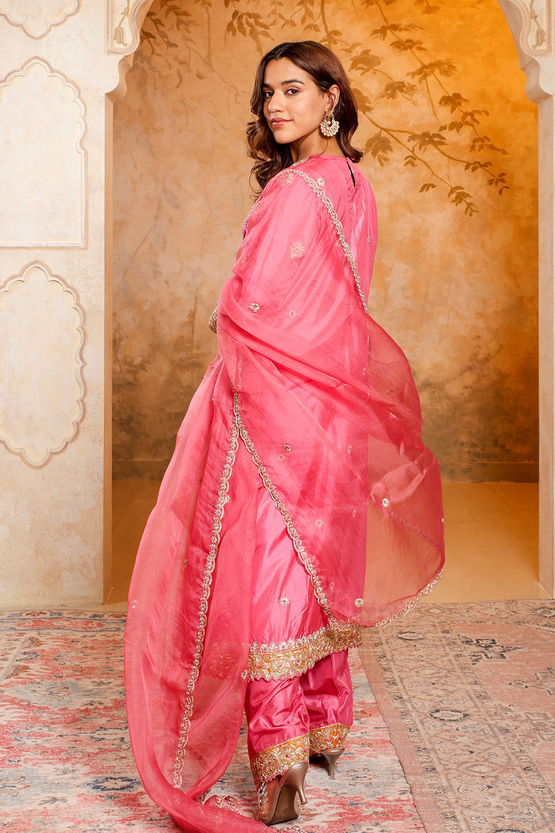 Pink Embroidered Salwar Kameez Set