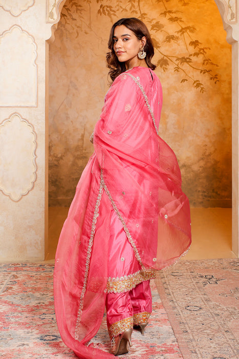 Pink Embroidered Salwar Kameez Set