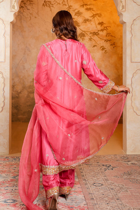 Pink Embroidered Salwar Kameez Set