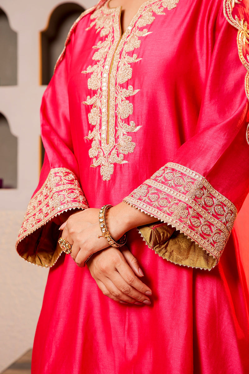 Magenta Embroidered Salwar Kameez Set