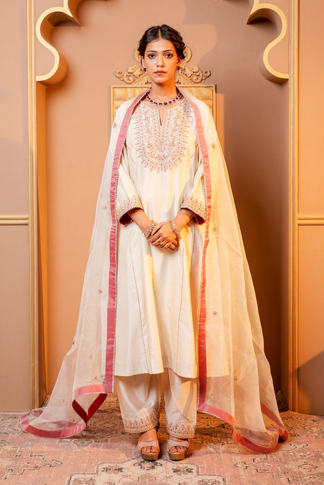 Ivory Radiance Embroidered Salwar Kameez Set