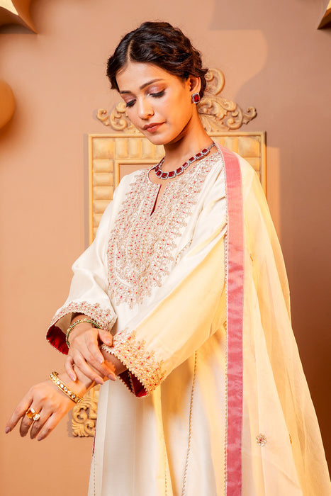 Ivory Radiance Embroidered Salwar Kameez Set