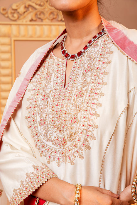 Ivory Radiance Embroidered Salwar Kameez Set