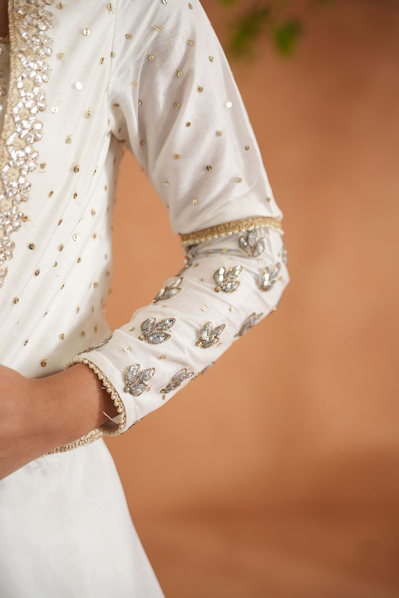 Ivory Embroidered Bustier, Lehenga and Short Jacket