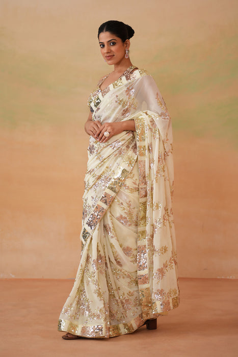 Lime yellow Blouse, peticoat, Running saree