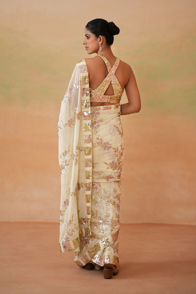 Lime yellow Blouse, peticoat, Running saree