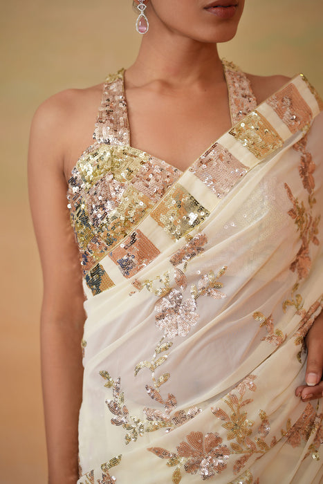 Lime yellow Blouse, peticoat, Running saree