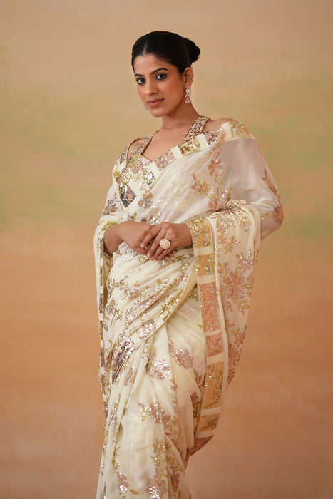 Lime yellow Blouse, peticoat, Running saree