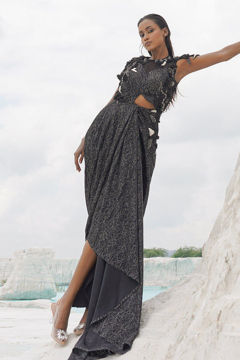 black ethnowave gown