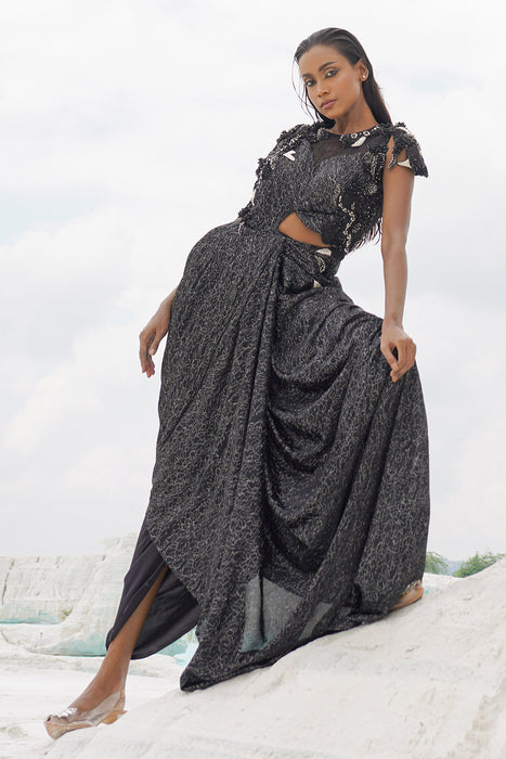 black ethnowave gown