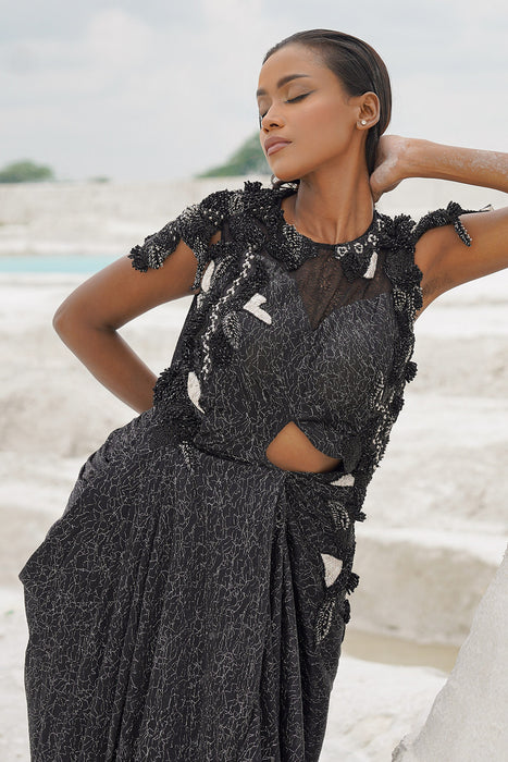 black ethnowave gown