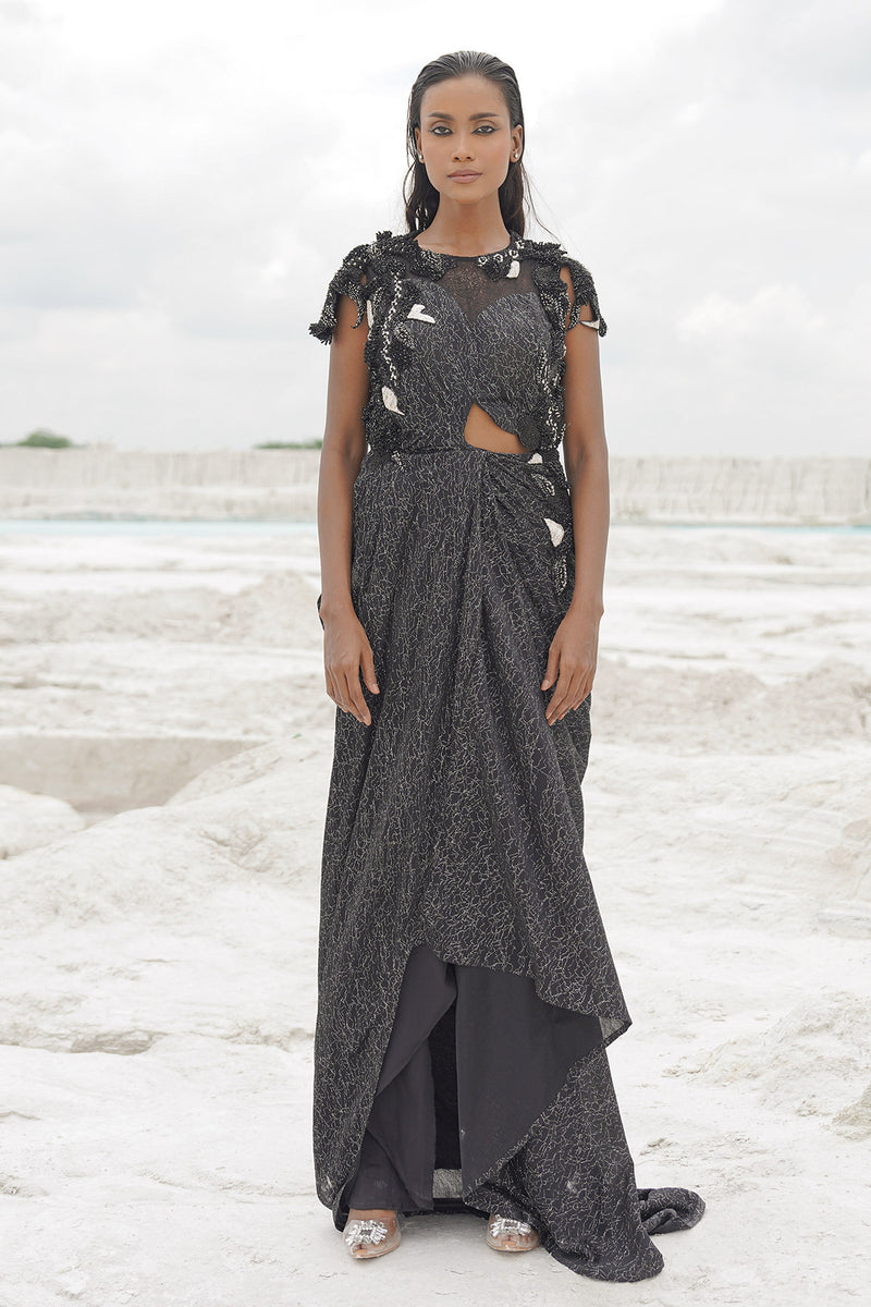 black ethnowave gown