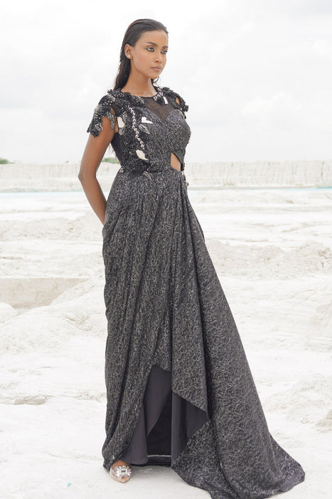 black ethnowave gown