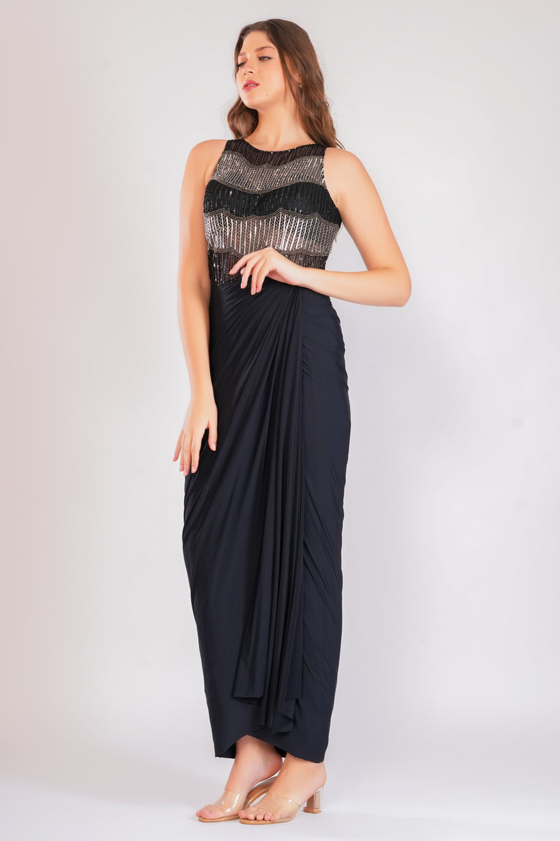 Noir Drape Gown