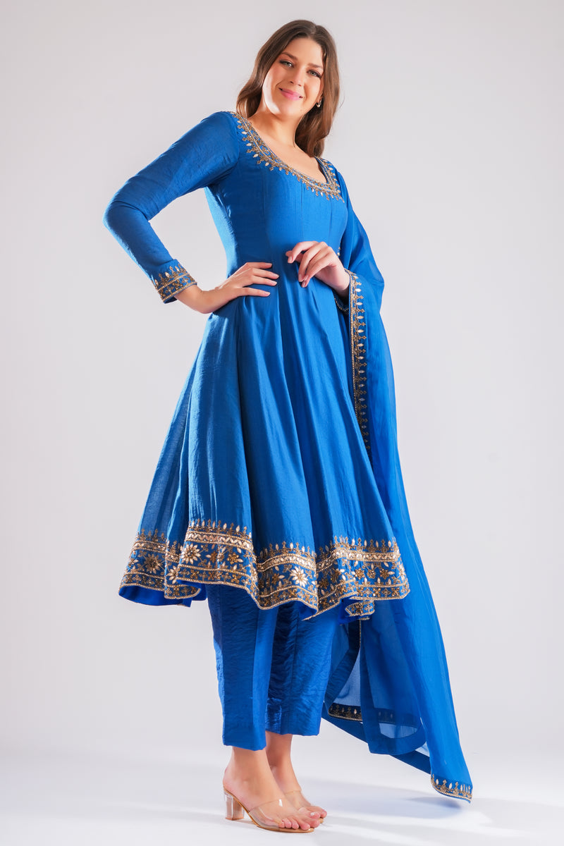 Azure Anarkali Set