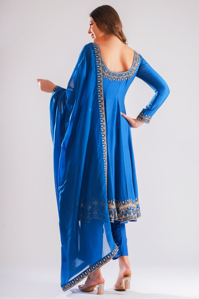 Azure Anarkali Set