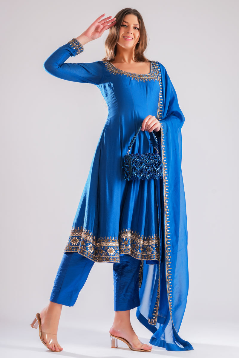 Azure Anarkali Set