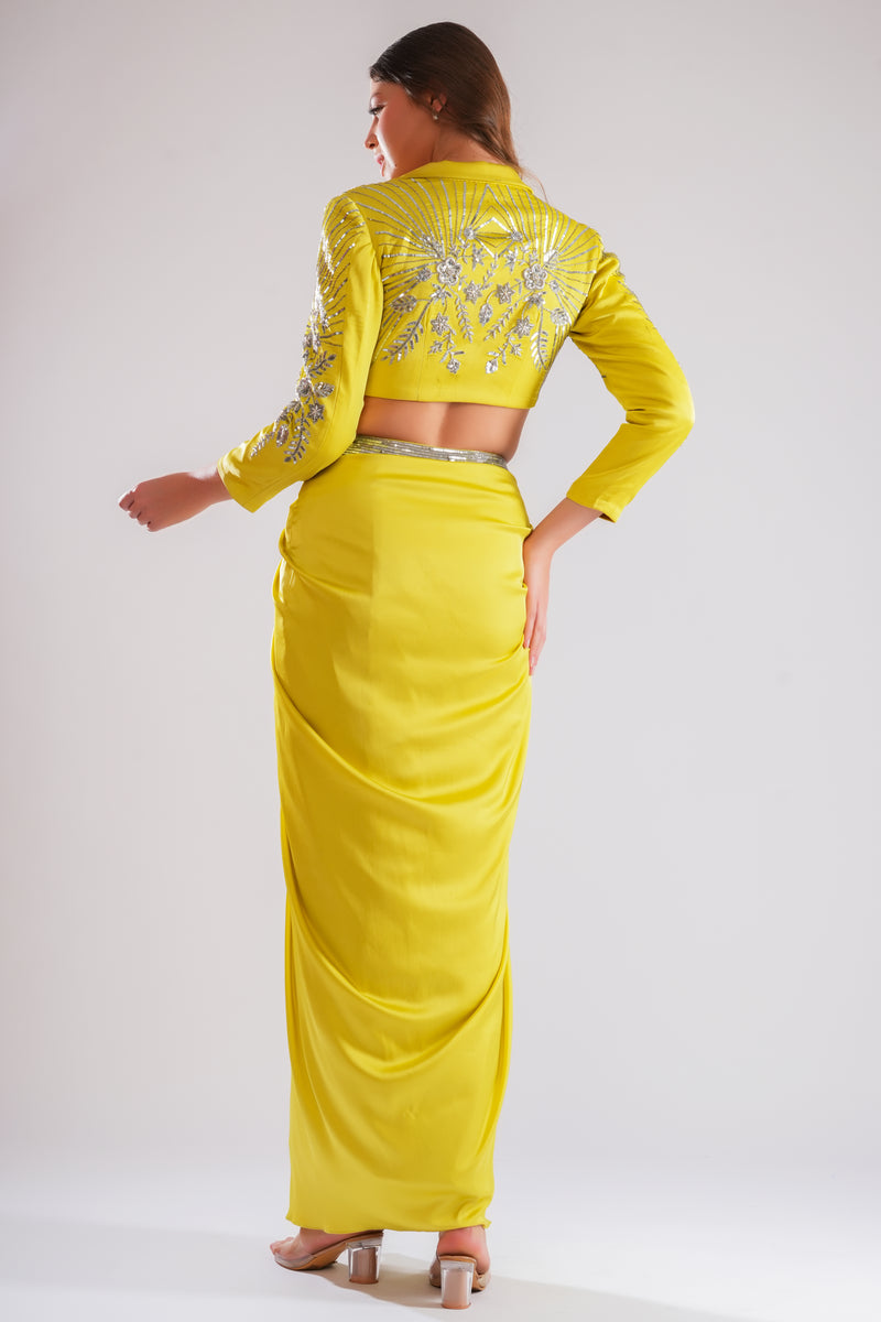 Zayna Drape Skirt With Jacket