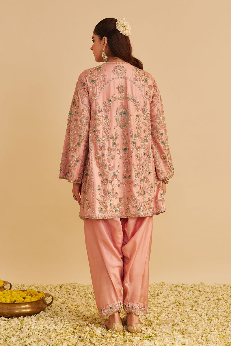 Alira - Dabka Zardozi Embroidered Blush Pink Kurta & Salwar with Dupatta