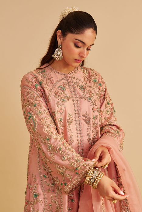 Alira - Dabka Zardozi Embroidered Blush Pink Kurta & Salwar with Dupatta
