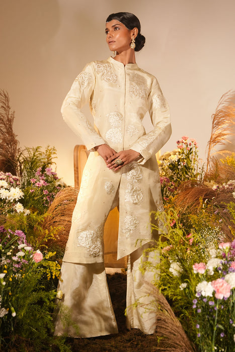 GOLDEN APPLIQUE KURTA SET